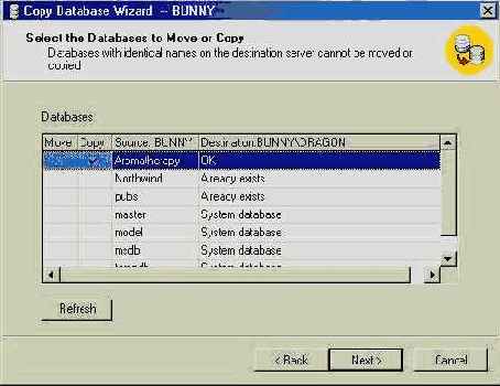   Copy Database Wizard