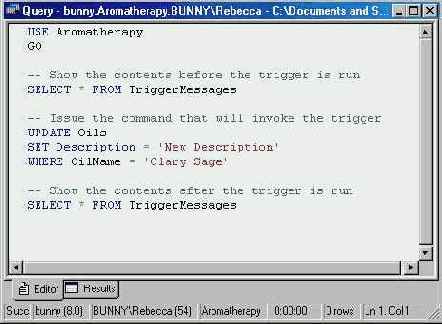Использование команды CREATE TRIGGER